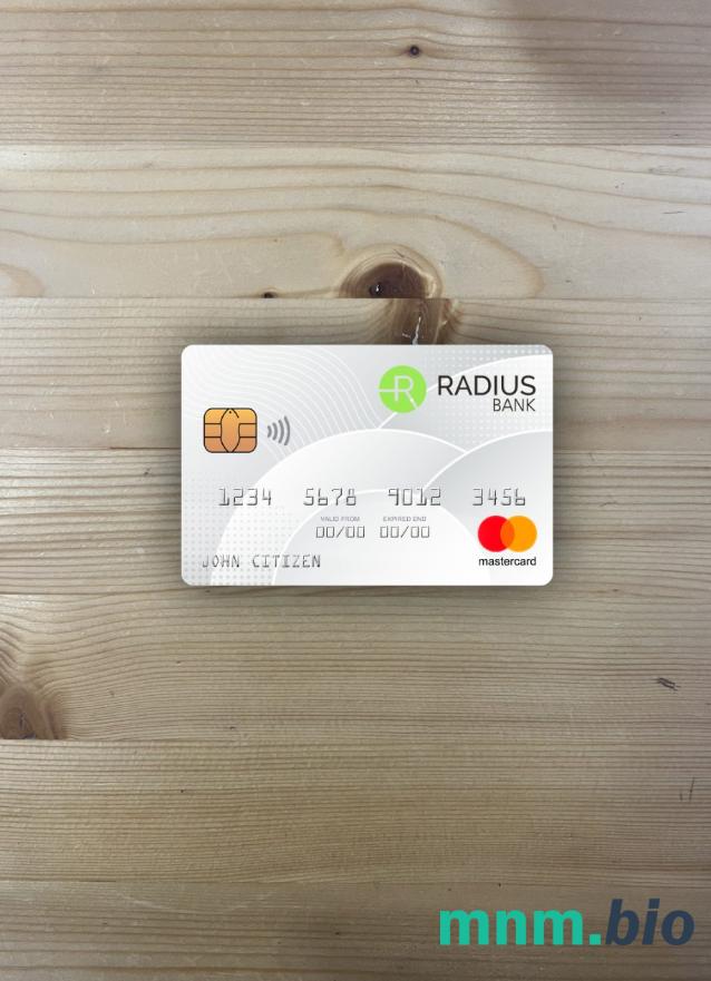 USA Massachusetts Radius bank wygląd zdjęcia mastercard skan PSD + zdjęcie